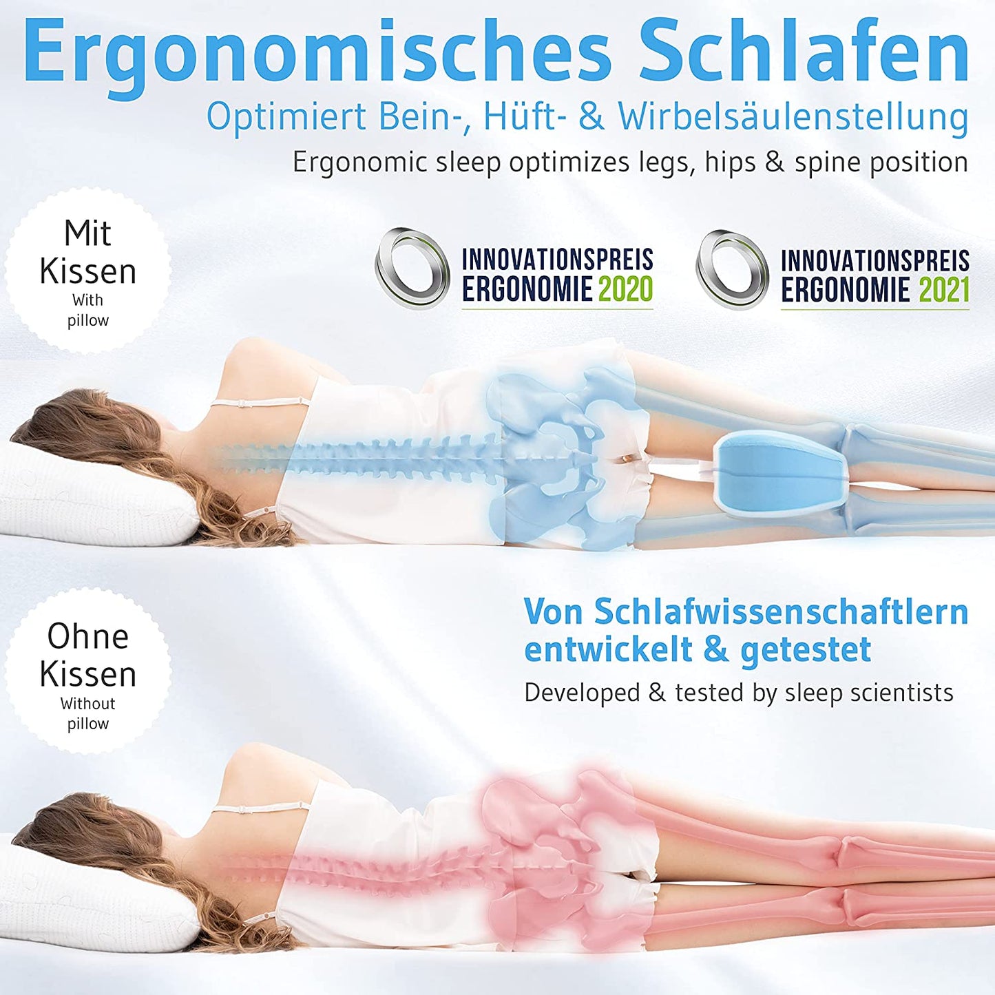 Ergonomisches Knie- und Beinruhekissen