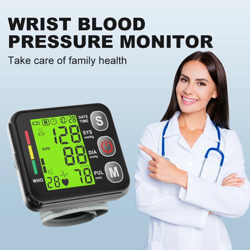 Digitales Handgelenk-Blutdruckmessgerät mit LCD-Display