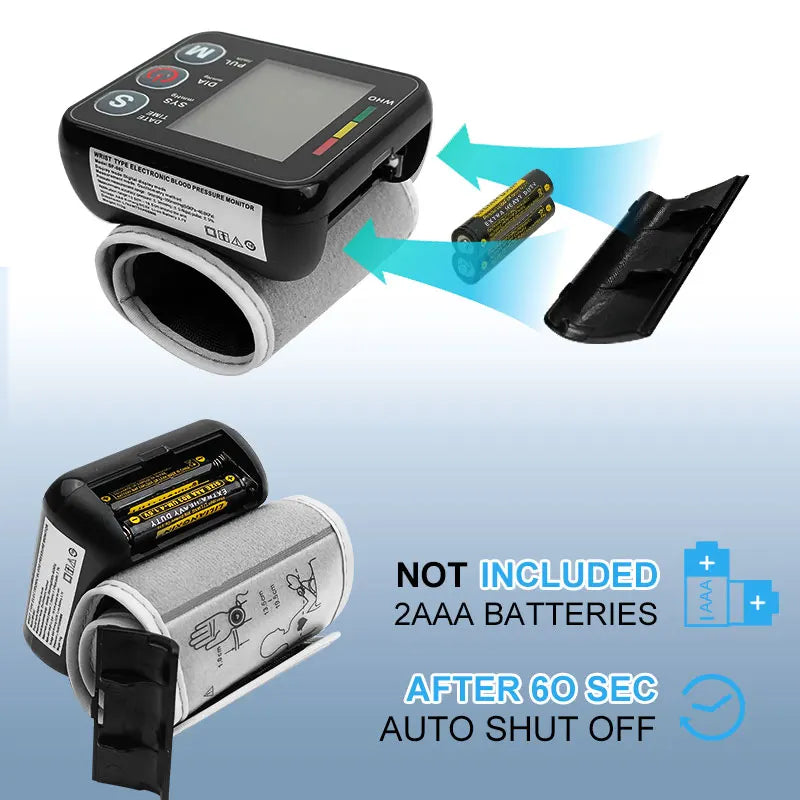 Digitales Handgelenk-Blutdruckmessgerät mit LCD-Display