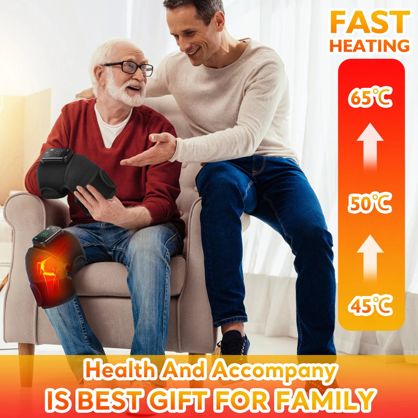 Elektrische Heiz- & Massage-Kniebandage