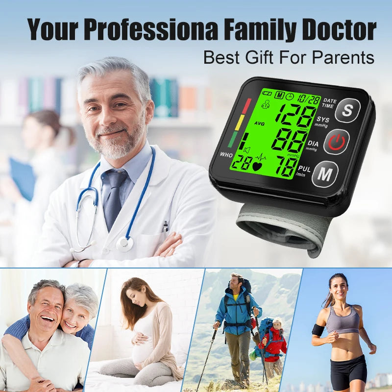 Digitales Handgelenk-Blutdruckmessgerät mit LCD-Display